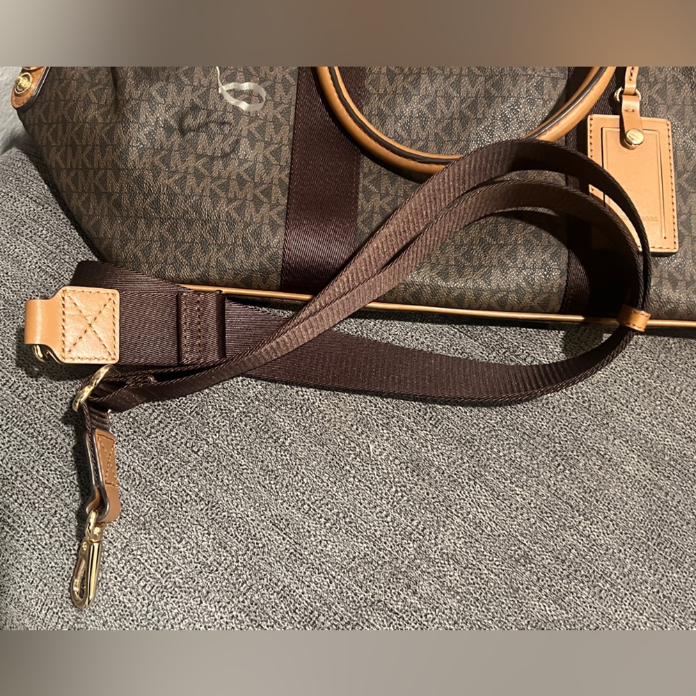 Michael Kors Brown Signature Weekender Travel Bag - Picture 9 of 14